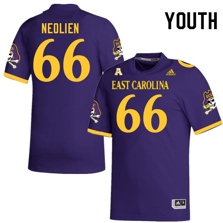 Youth #66 Marleo Neolien ECU Pirates College Football Jerseys Stitched-Purple